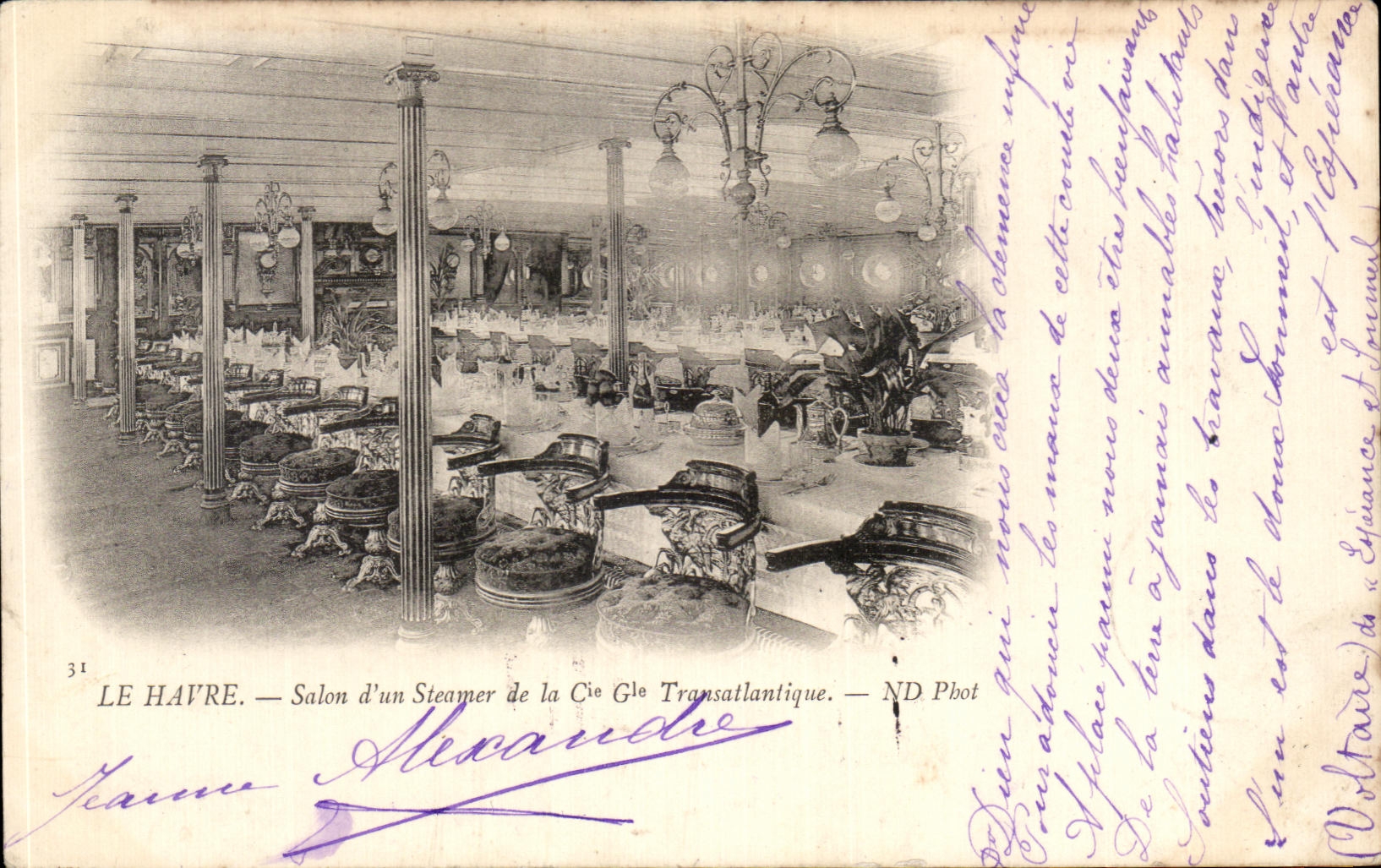Le Havre — Salon d'un Steamer de la Cie Générale Transatlantique — ND Pbot