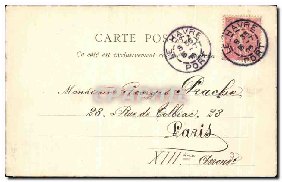 CPA Le Havre Les Cygnes Du Square Saint Roch — Rückseite