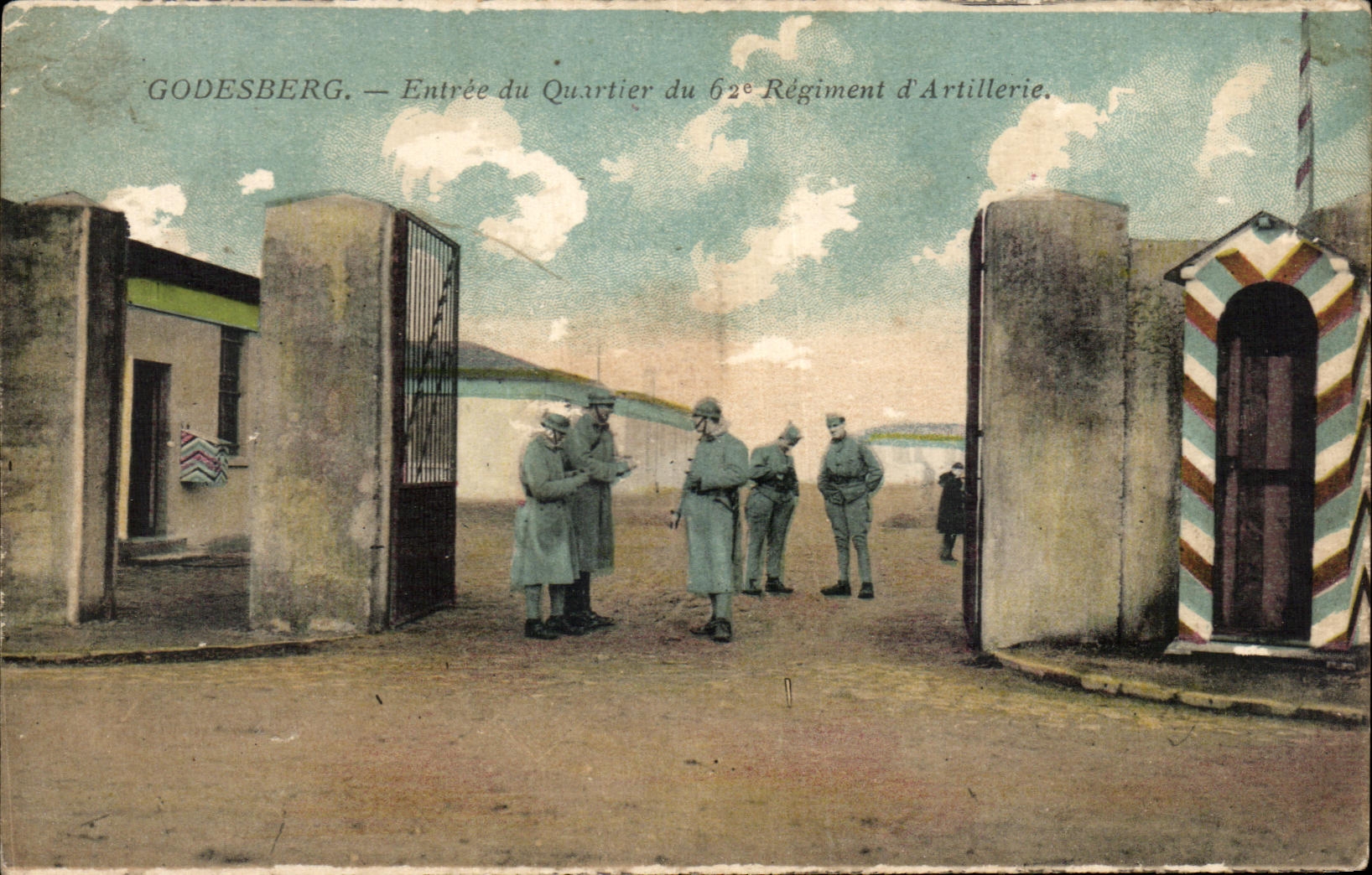CPA Godesberg Entree Du Quartier Du Regiment d'Artillerie Militaria 