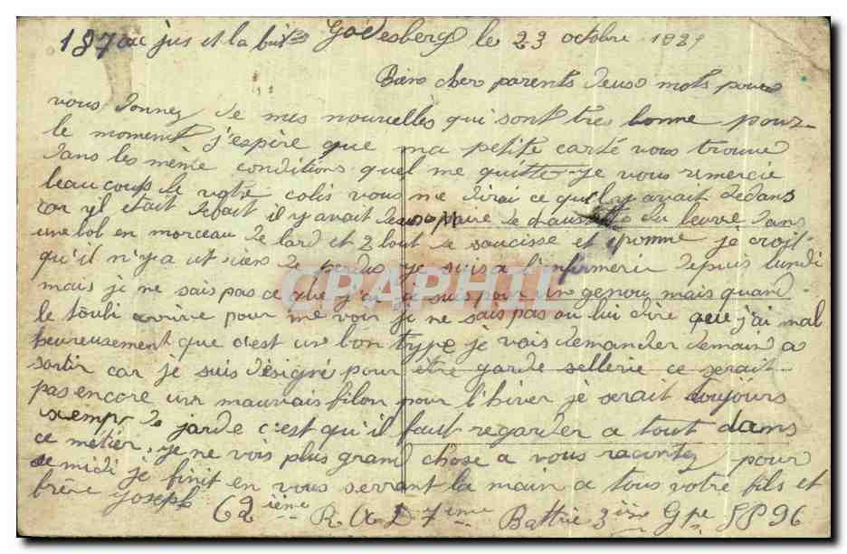 CPA Godesberg Entree Du Quartier Du Regiment d'Artillerie Militaria  — Rückseite