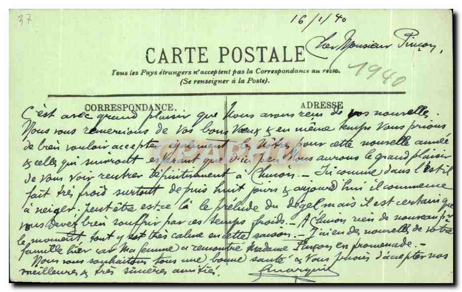 CPA Chinon Ancienne Porte de I'Ile Bouchard — Rückseite