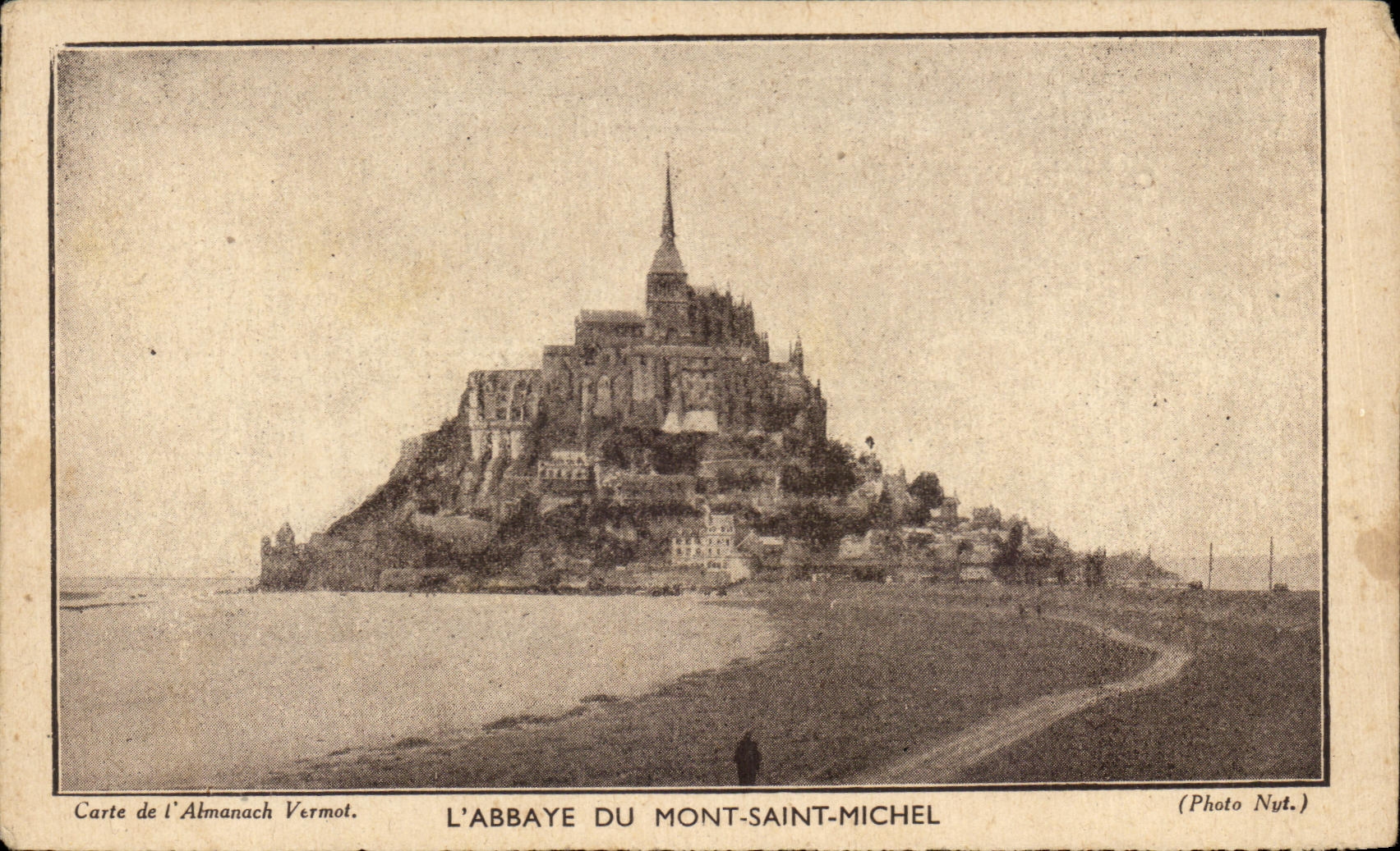 L'ABBAYE DU MONT-SAINT-MICHEL — Carte de l'Almanach Vermot — Photo Nut.