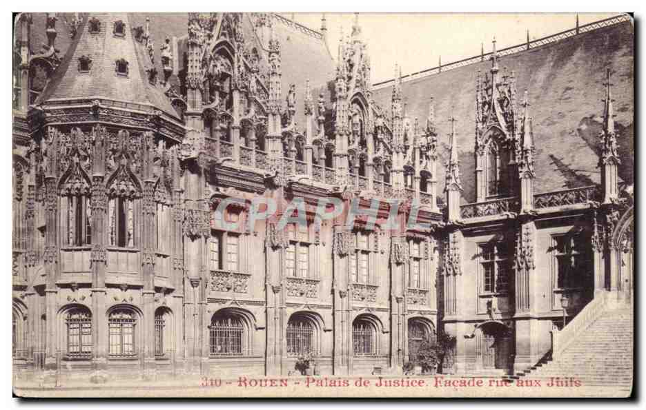 CPA Rouen Plais de Justice Ensemble vu de la Rue aux juifs Judaica