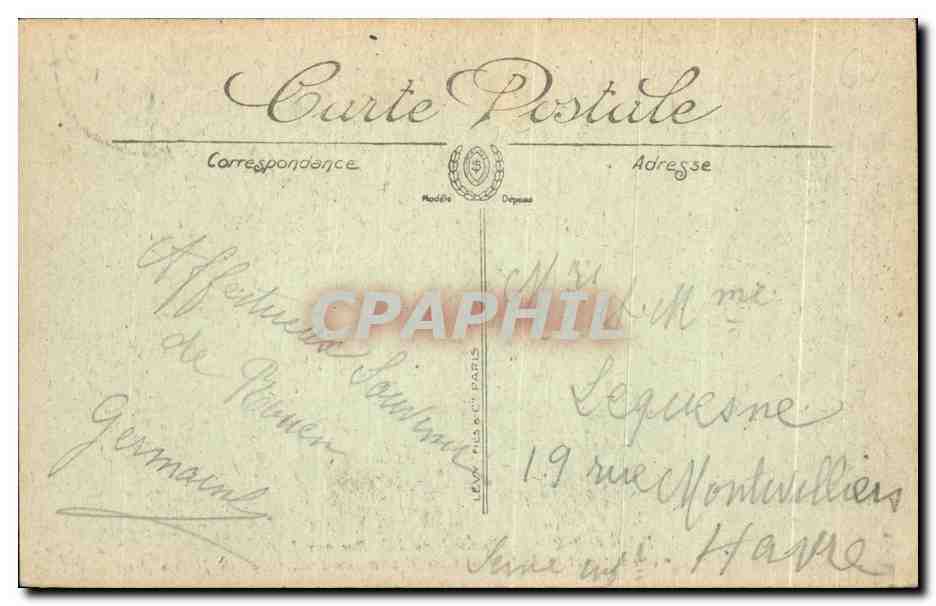 CPA Rouen Plais de Justice Ensemble vu de la Rue aux juifs Judaica — Verso