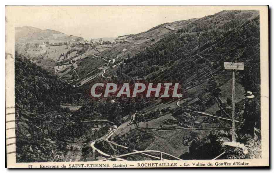 CPA Environs De Saint Etienne Rochetaillee La Vallee Du Gouffre d'Enfer