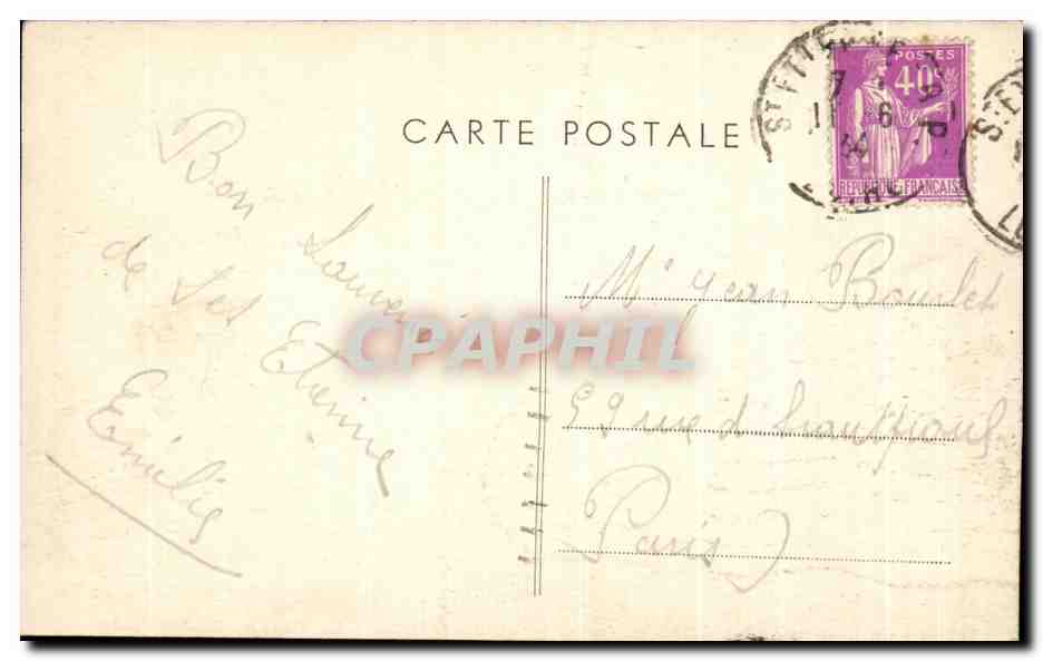 CPA Environs De Saint Etienne Rochetaillee La Vallee Du Gouffre d'Enfer — Rückseite