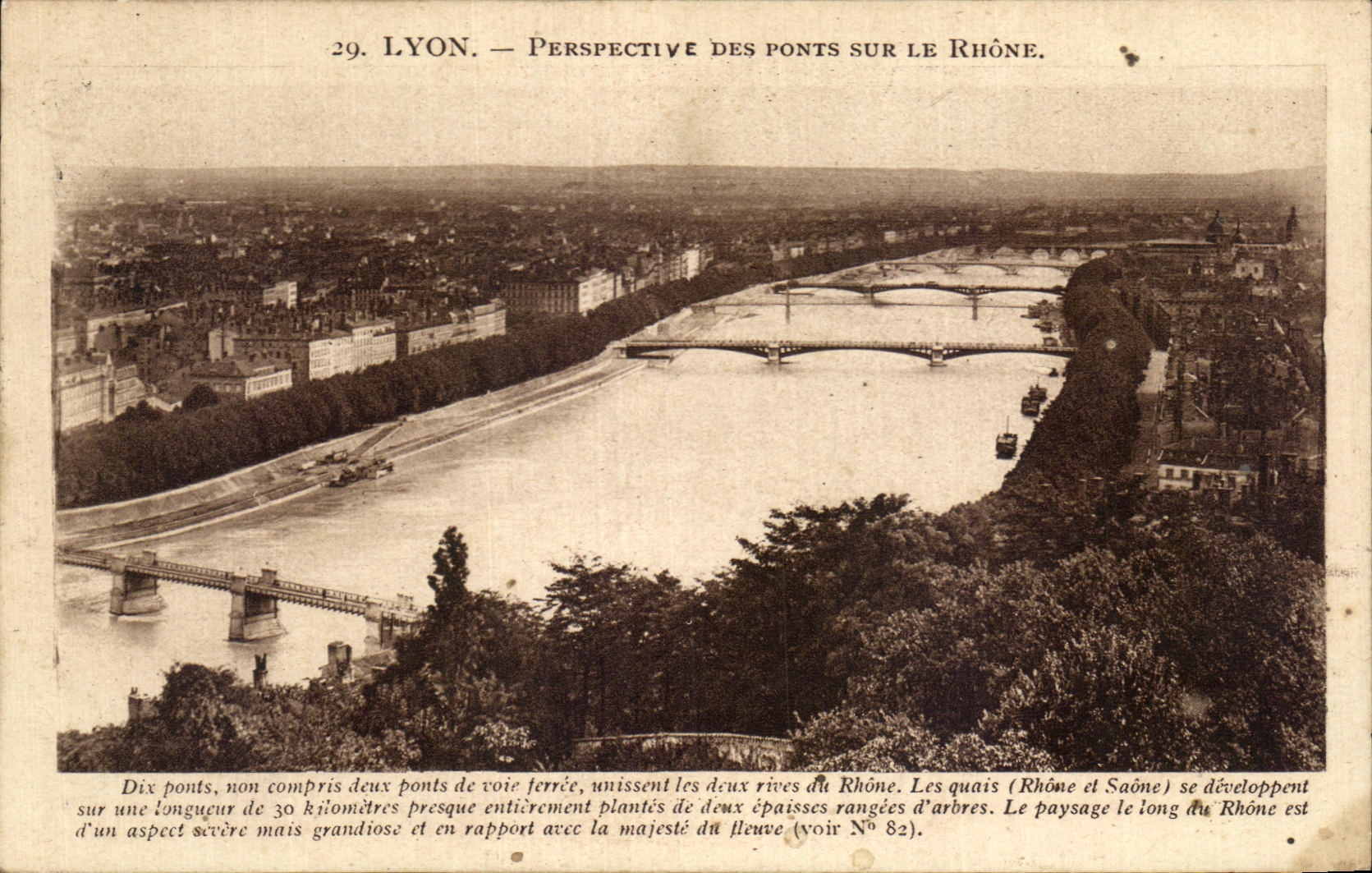 CPA Lyon Perspective Des Ponts Sur Le Rhone