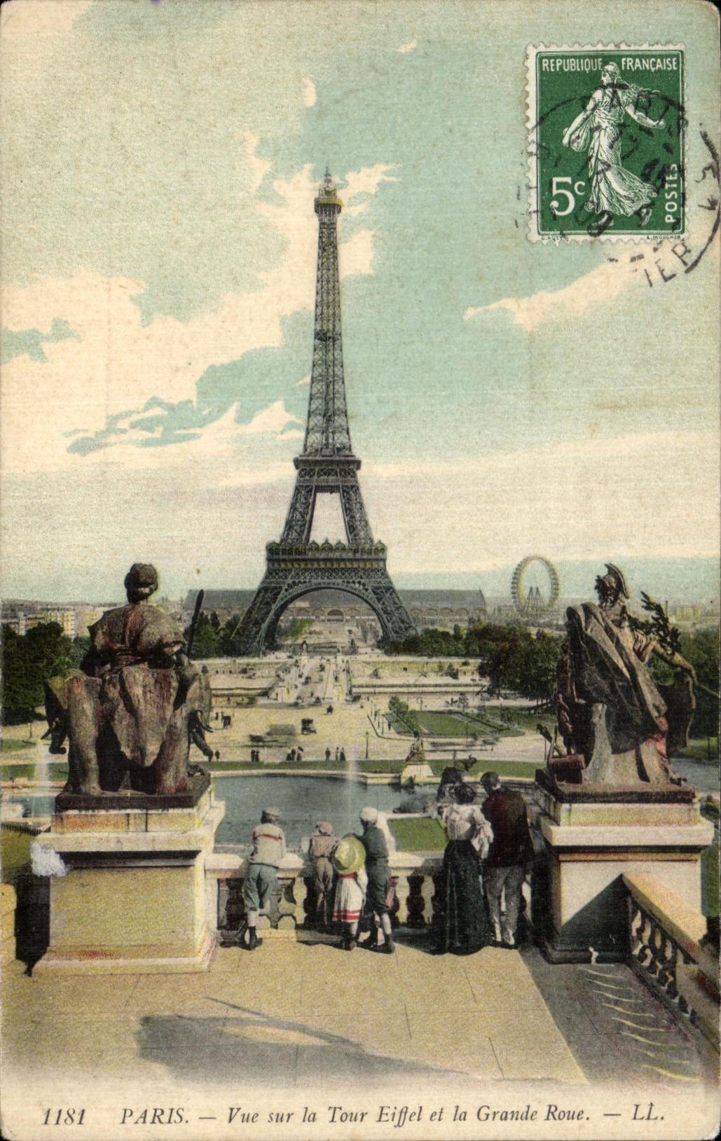 CPA Paris Vue Sur La Tour Eiffel et la Grande Roue