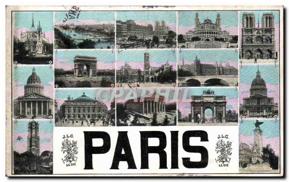 CPA Paris Notre DAme Pantheon Arc de TRiomphe 