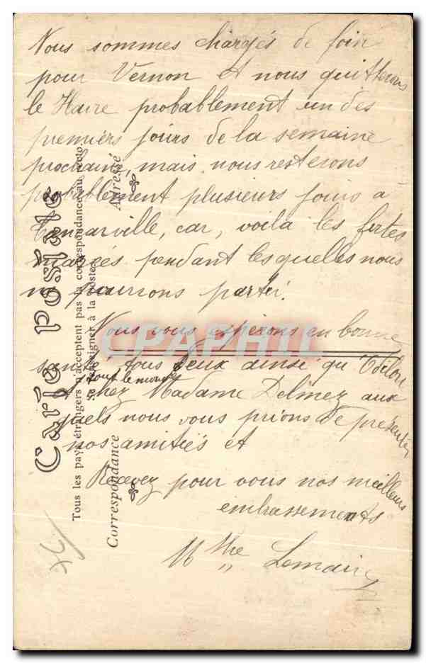 CPA Le Havre La Chapelle de Notre Dame les flots — Rückseite