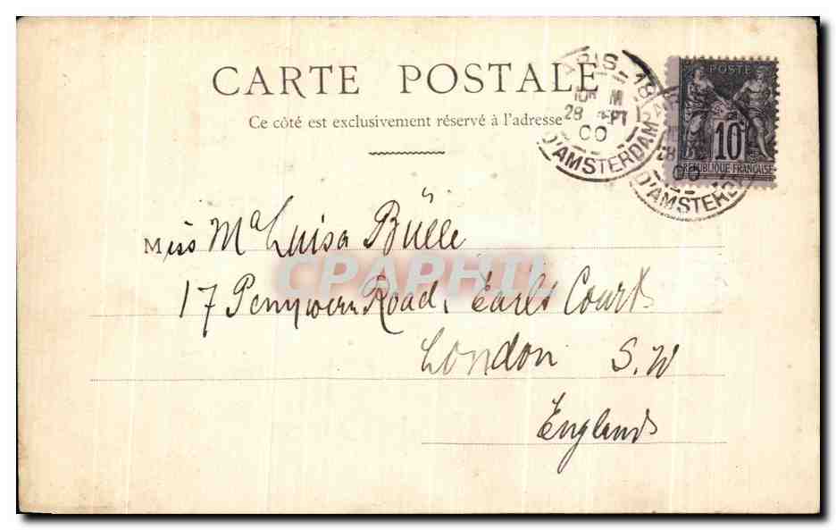 CPA Palais de la Ville de Paris Exposition 1900 — Verso