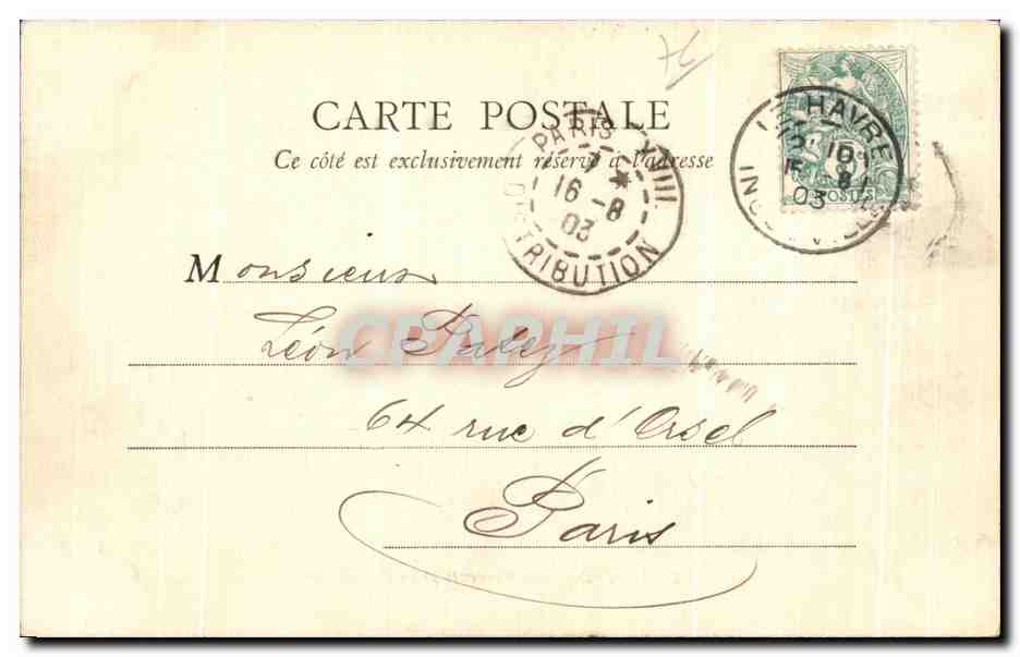 CPA La havre Vue Generale prise de la Heve  — Rückseite