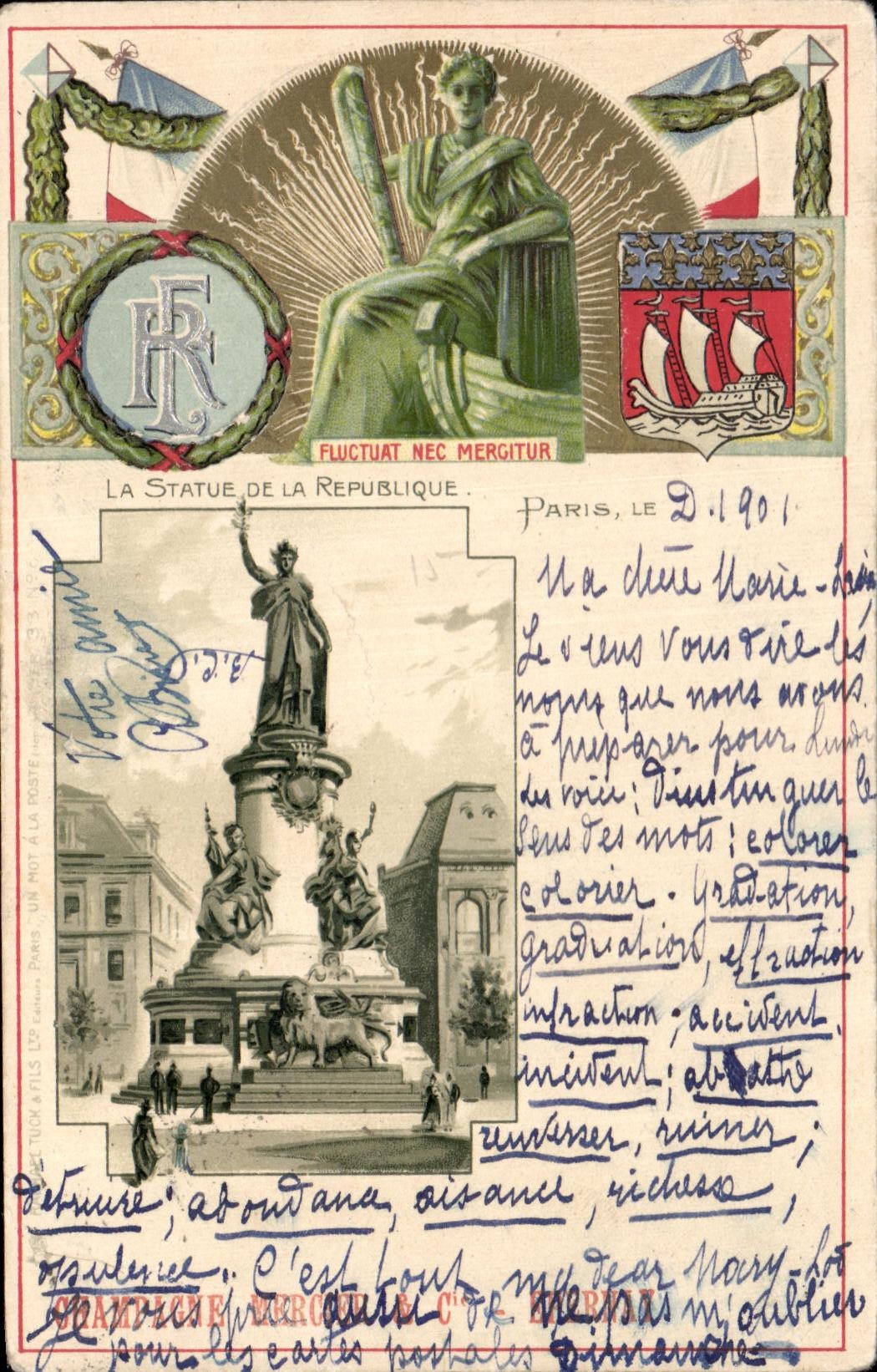CPA Paris Statue de la Republiquelion 