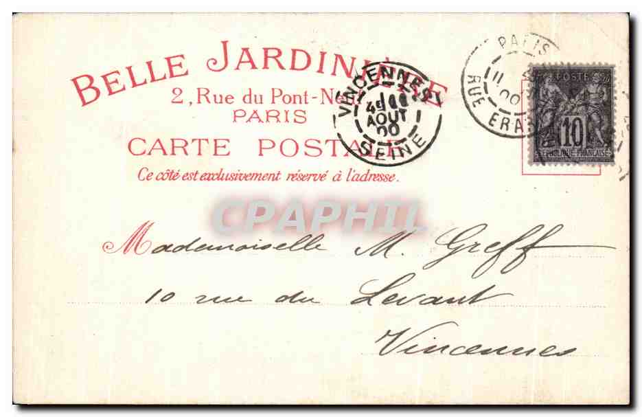 CPA Souvenir de la Belle Jardiniere Paris Pantheon La mode en 1840 — Rückseite