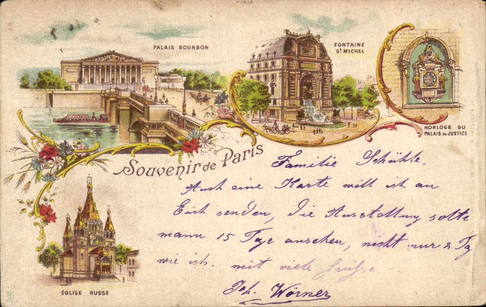 CPA Paris Bourbon Fontaine St Michel Palais de justice Eglise Russe russia Russie