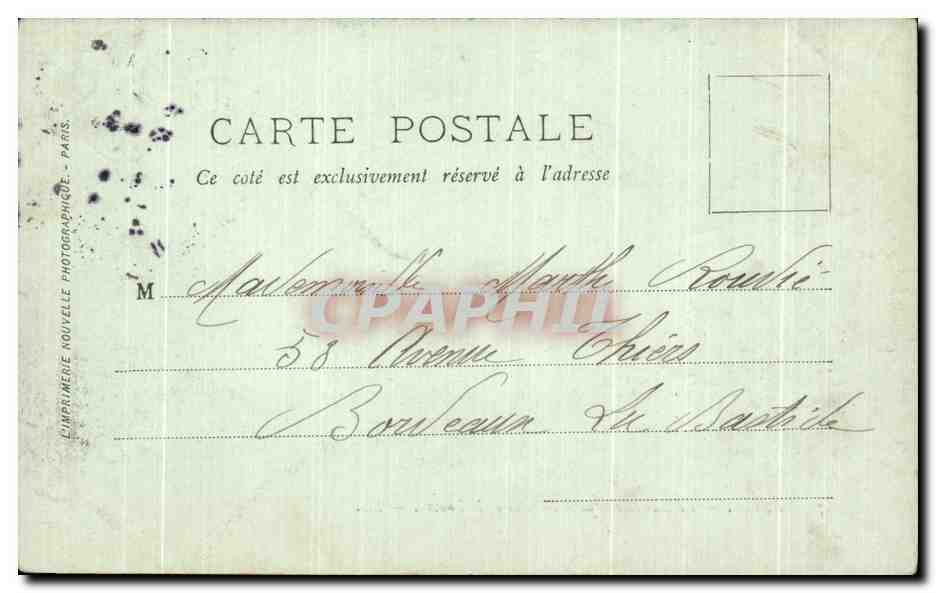 CPA Paris Le Monument de Gambetta et le Louvre — Rückseite