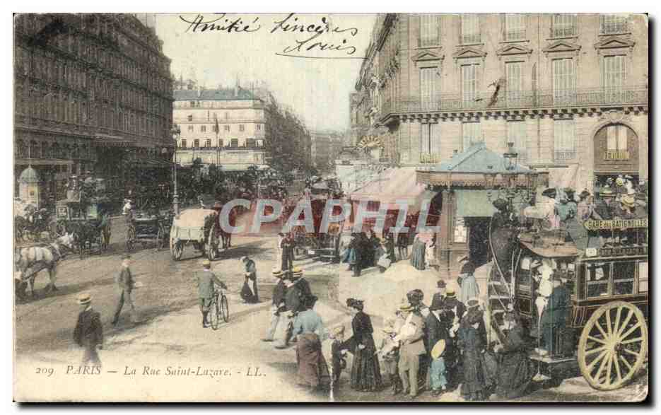 CPA Paris la Rue Saint Lazare