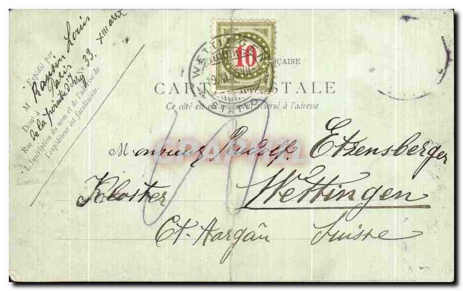CPA Paris la Rue Saint Lazare — Verso