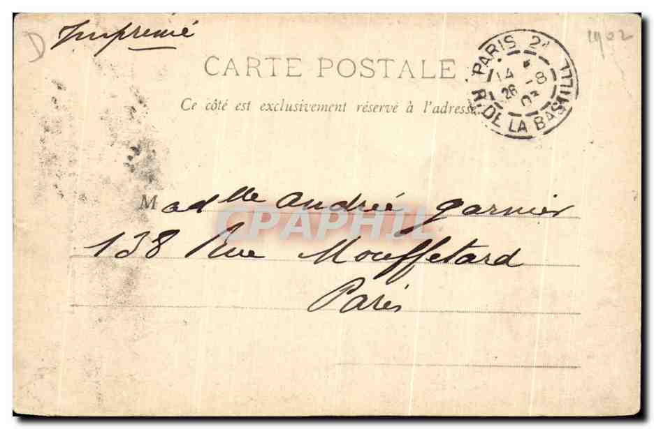 CPA Paris Le Comptoir d'Escompte — Verso