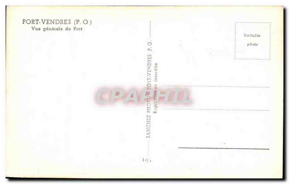 CPA Port Vendres Vue generale du Port Bateau — Rückseite