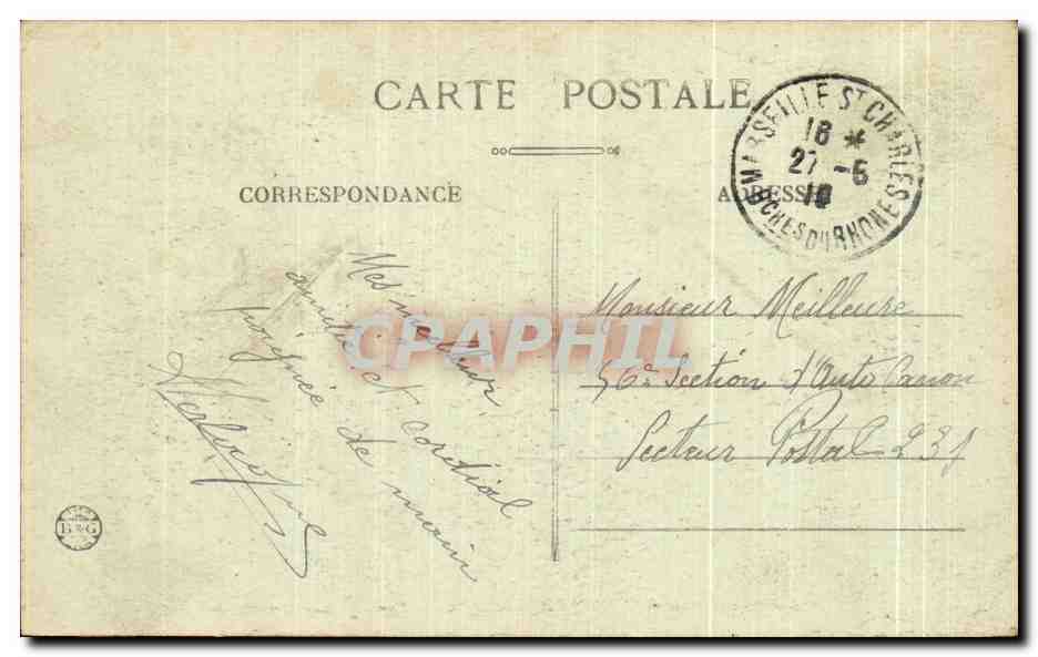 Marseille — Vue générale de St Rambert et les Catalans — Le Pont à Transbordeur — BR - 1505 — Verso