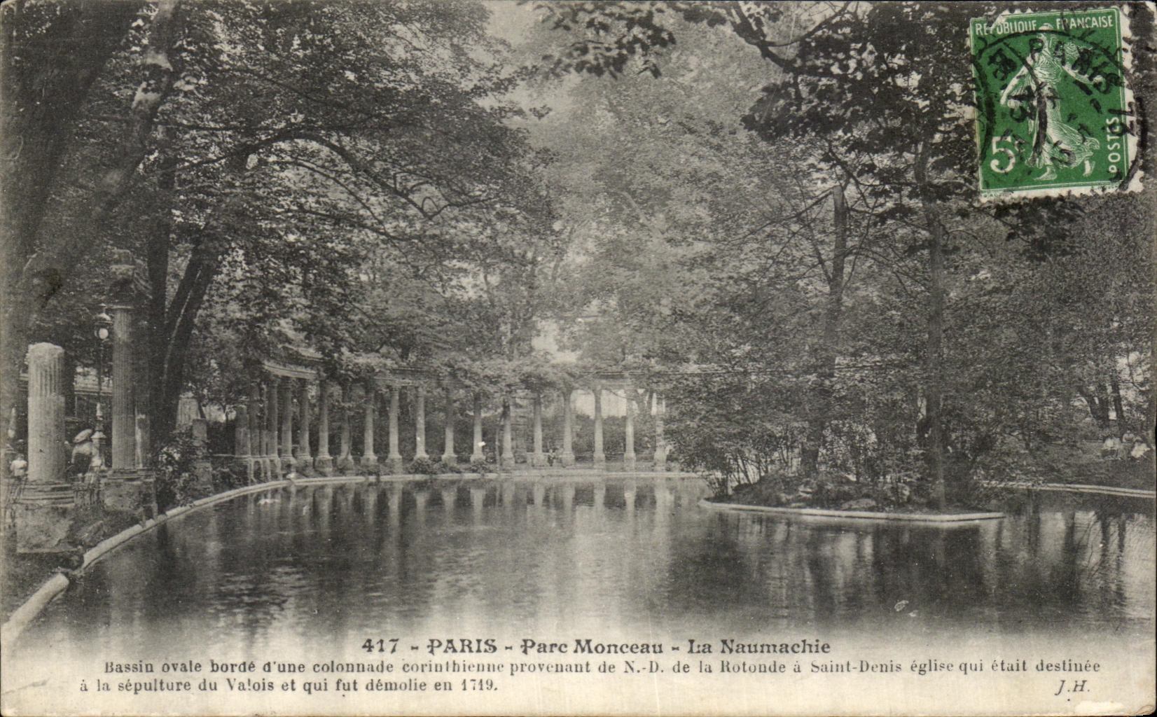 CPA Paris Parc Monceau La Naumachie Bassin Ovate Borde A'Une
