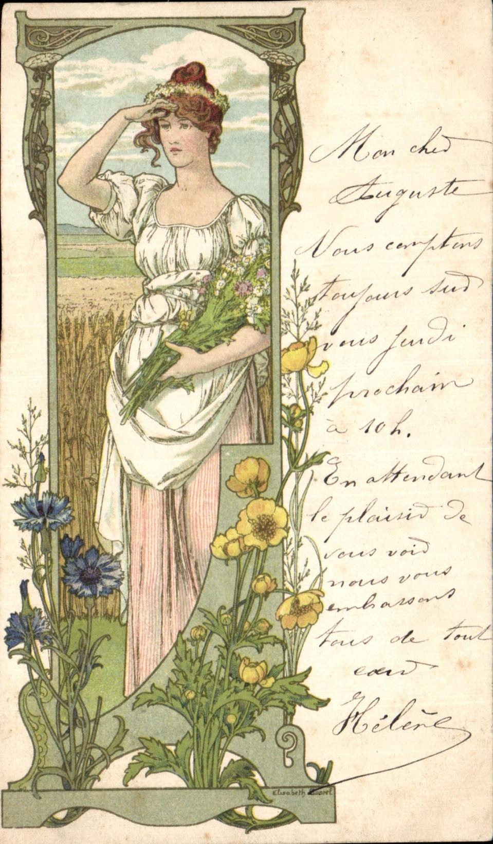 CPA Illustrateur Elisabeth Sonrel TOP