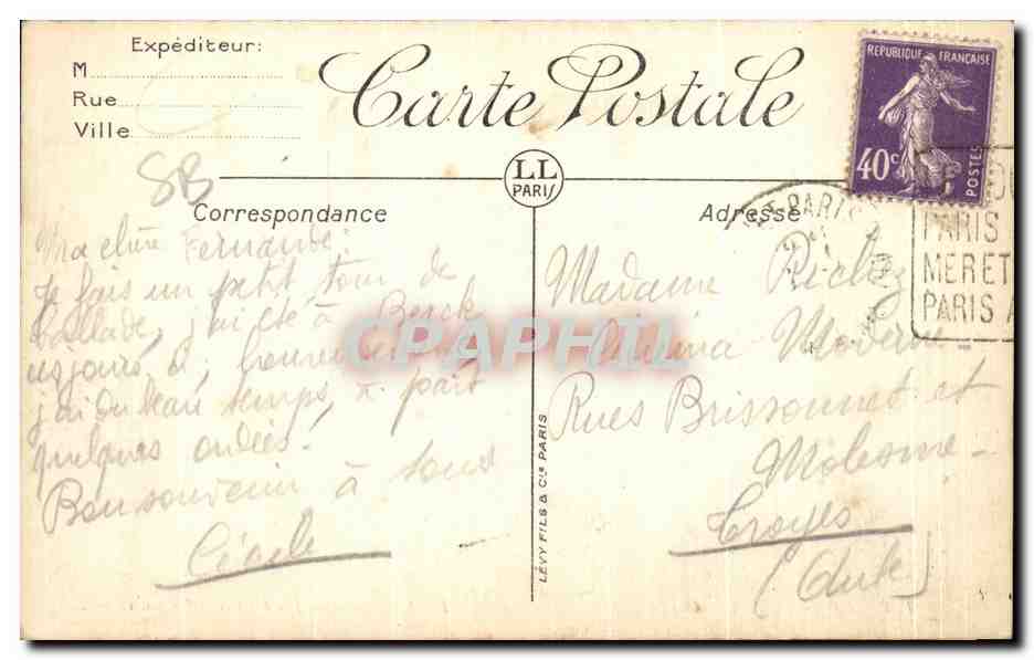 CPA Le Touquet Paris Plage Casino de la Foret Salle de Jeu des Petits — Rückseite