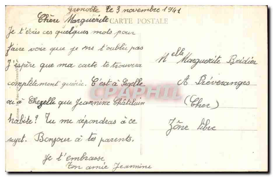 CPA Grenoble Place Victor Huge et les Forts — Verso