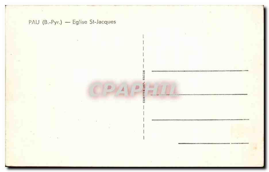 CPA Pau Eglise St Jacques — Verso