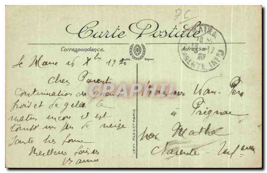 CPA Le Havre Vue Generakle de la Cote — Rückseite