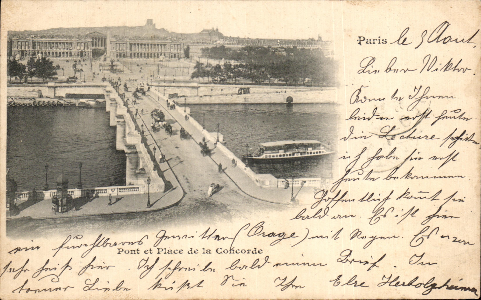 CPA Paris Pont et Place de la Concorde carte 1899