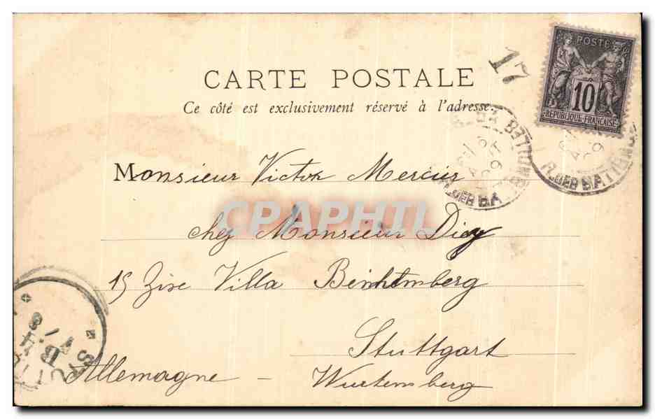 CPA Paris Pont et Place de la Concorde carte 1899 — Rückseite