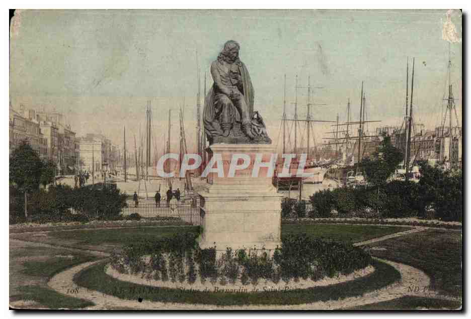 CPA Le Havre Statue de Besnardin de Sainte Pierre Bateaux 