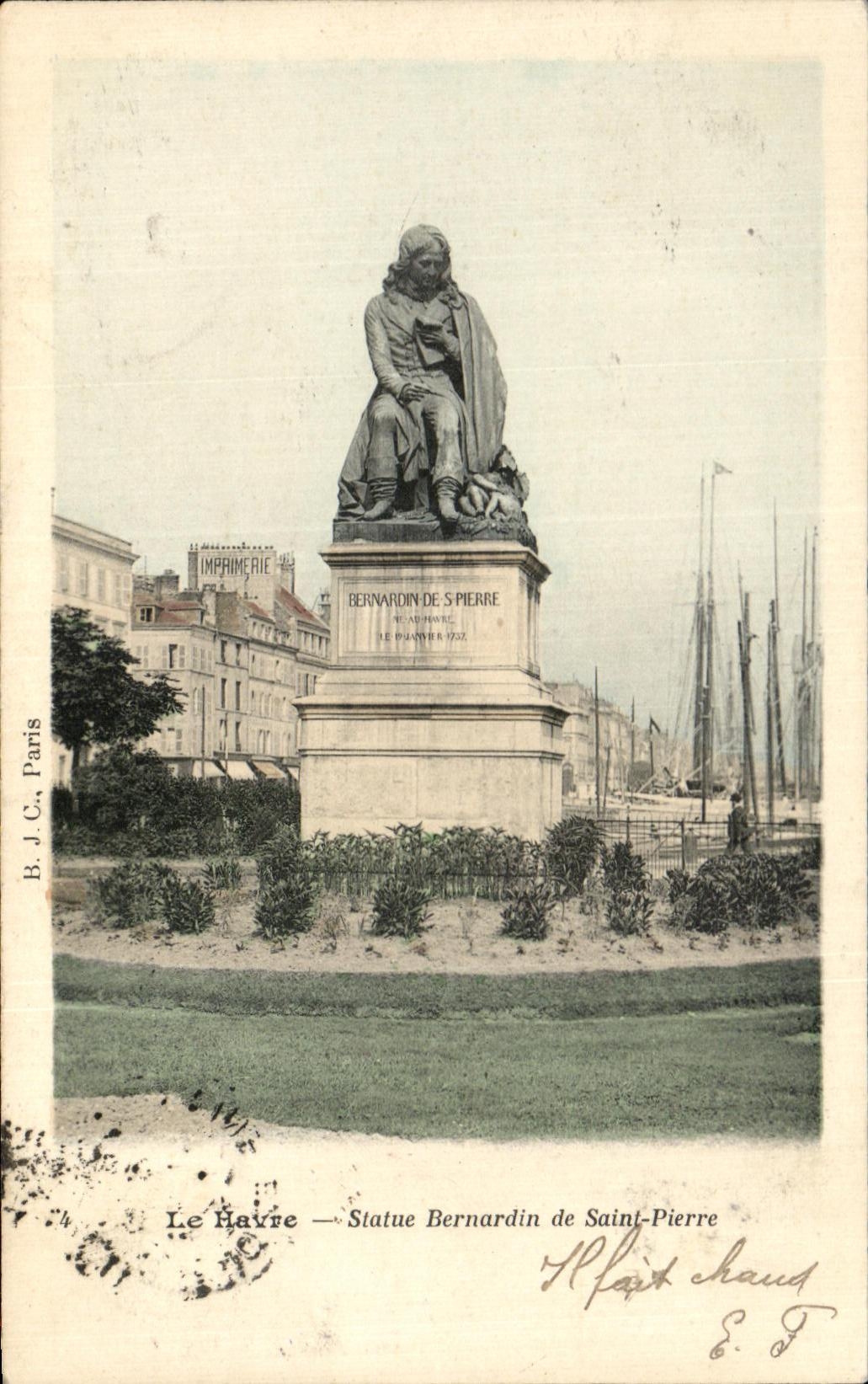 CPA Le Havre Statue de Besnardin de Sainte Pierre