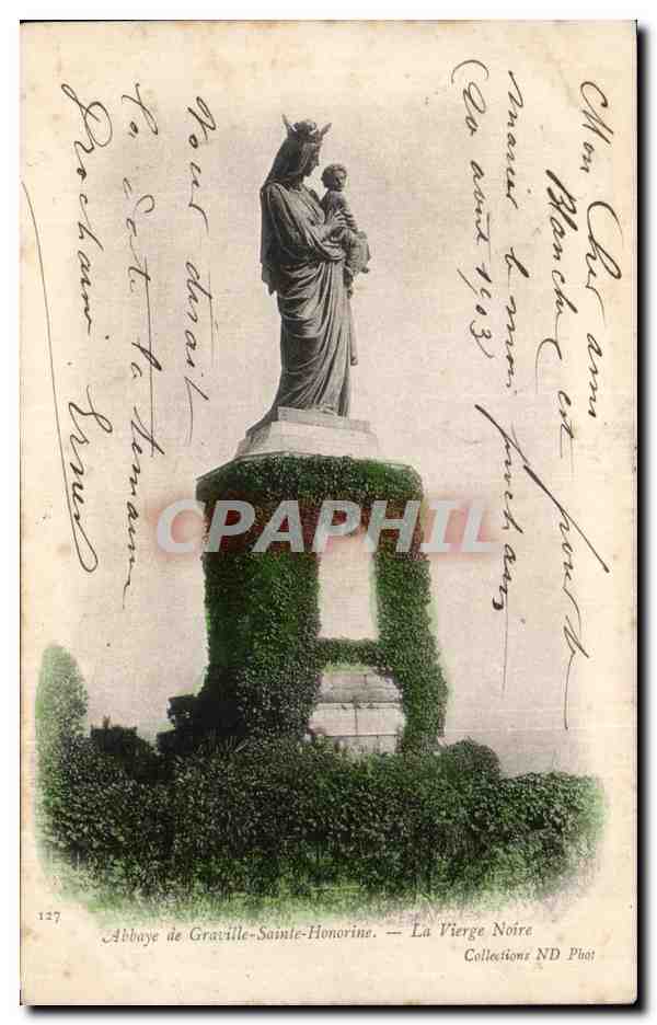 CPA Abbaye de Graville Sainte Honorine La Vierge Noire