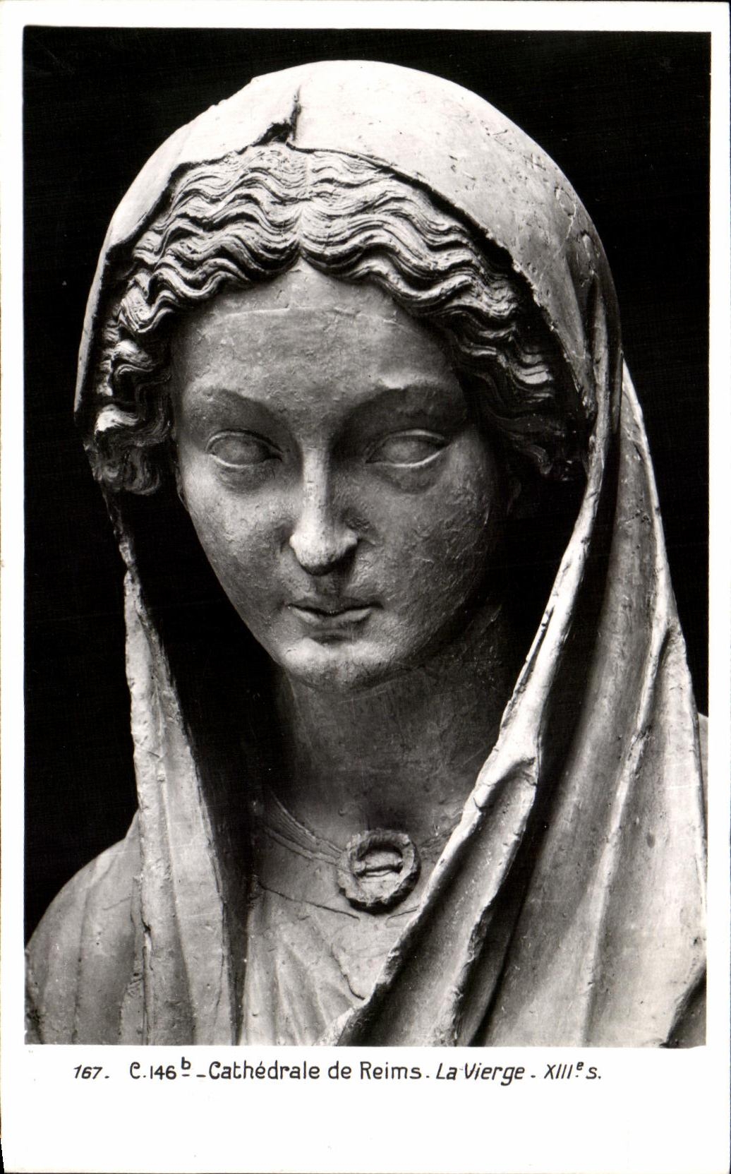 CPA Cathedrale de Reims La Vierge