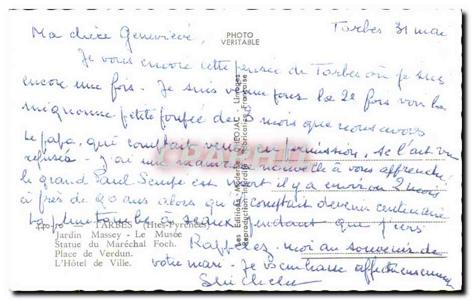 Tarbes — vista panorámica — Les Éditions Moderne, Francia — Reverso