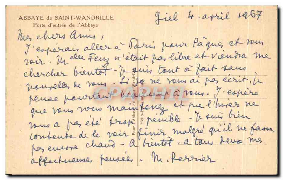 CPA Abbaye de Saint Wandrille Porte d'entree de l'Abbaye — Rückseite