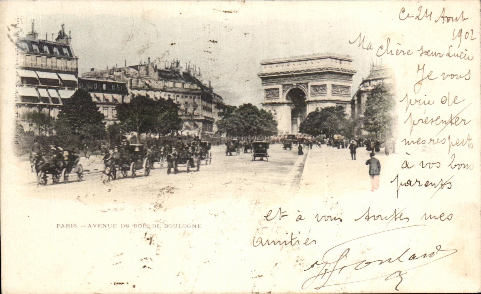 CPA Paris Avenue Des Champs Elysees Arc de TRiomphe 