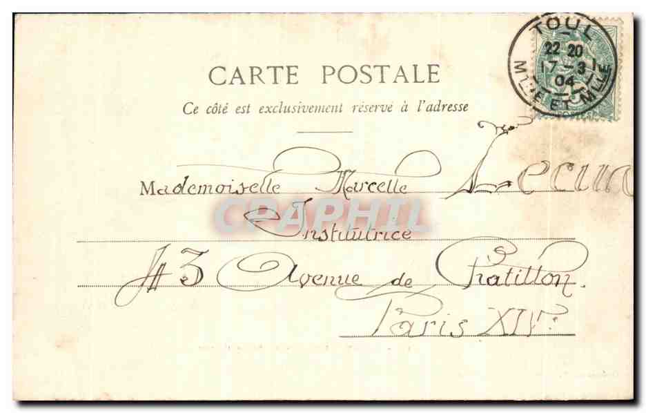 CPA Nancy Fontaine et Place Callot — Verso