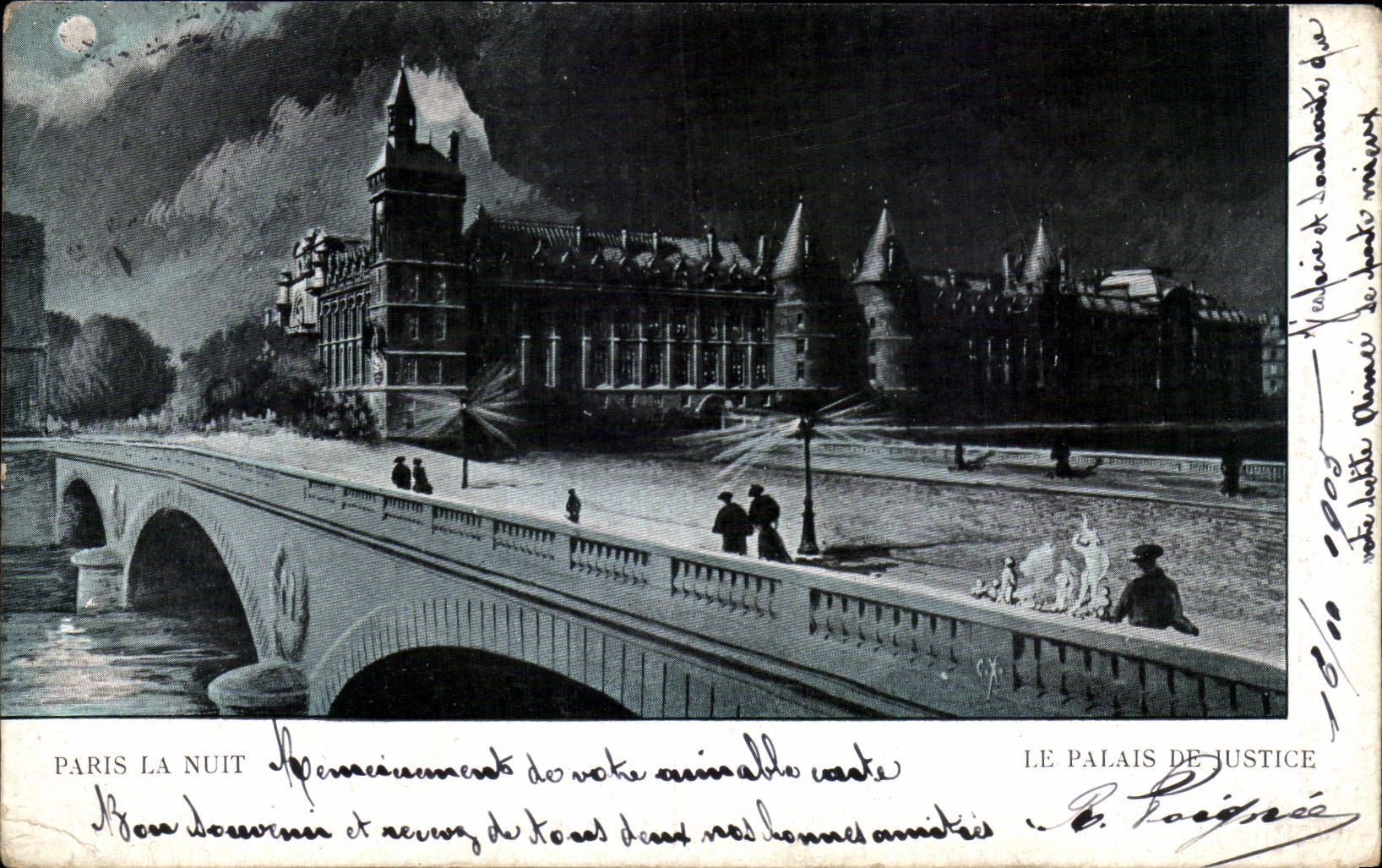 CPA Paris La Nuit Le Palais de Justice