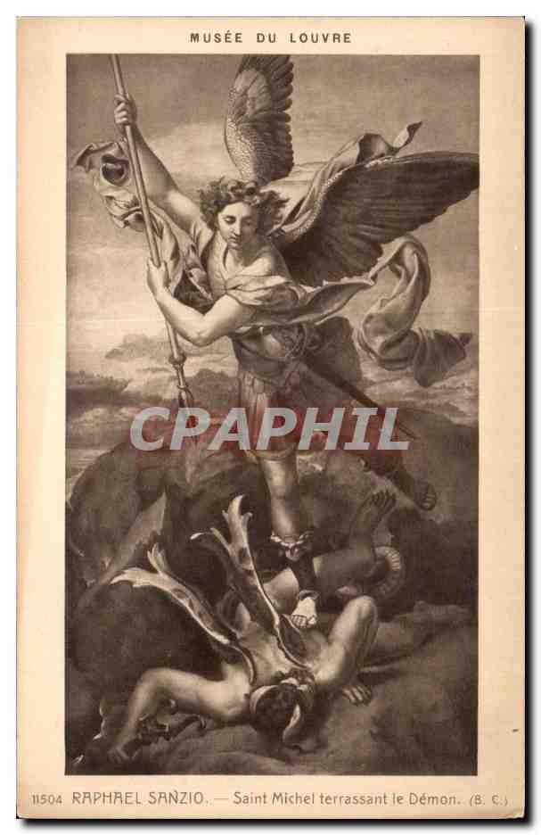 CPA Musee du Louvre Raphrel Sanzion Saint Michel terrassant le Demon