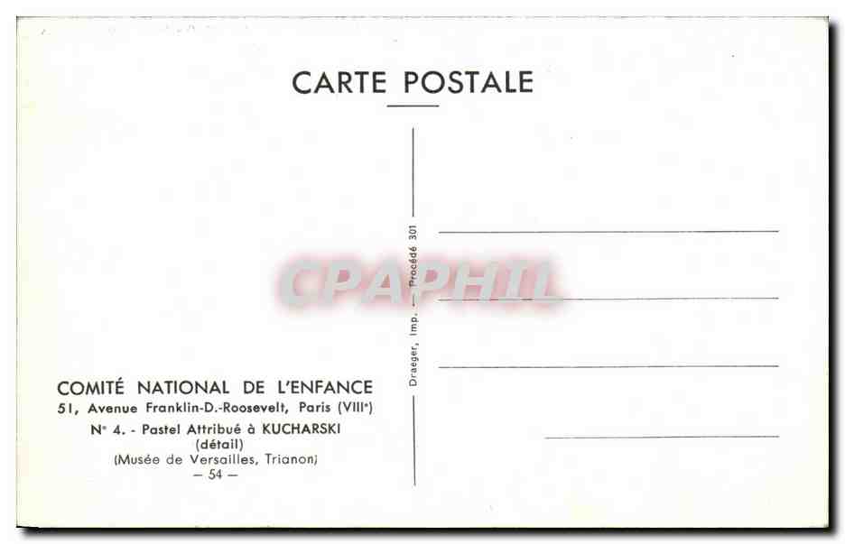 CPSM Kucharski Musee de Versailles Trianon  — Rückseite