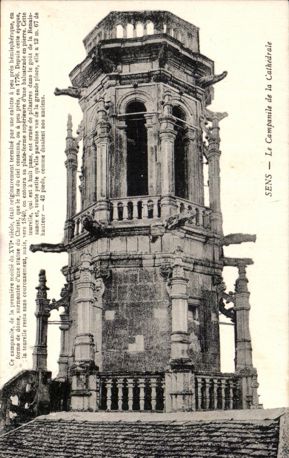 CPA Sens Le Campanile de la Cathedrale