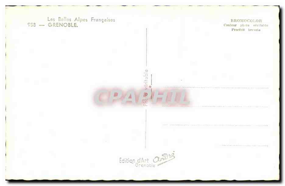 CPA Grenoble isere et moucherons chaine de Belledonne — Verso