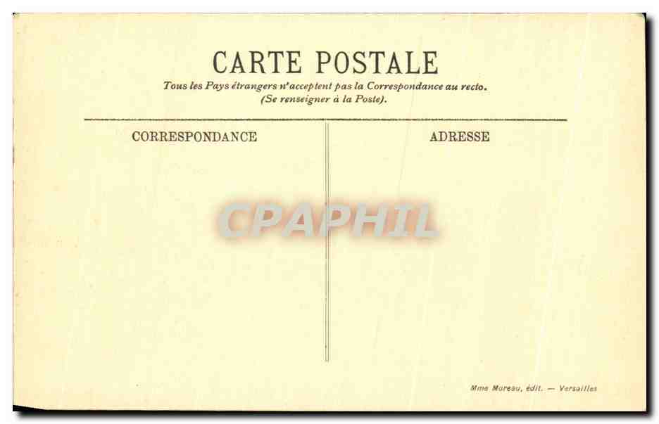 Versailles — Le Char d'Apollon, le Tapis Vert et le Château — Mme Mureau, édit. Versailles, n° 323 — Reverso