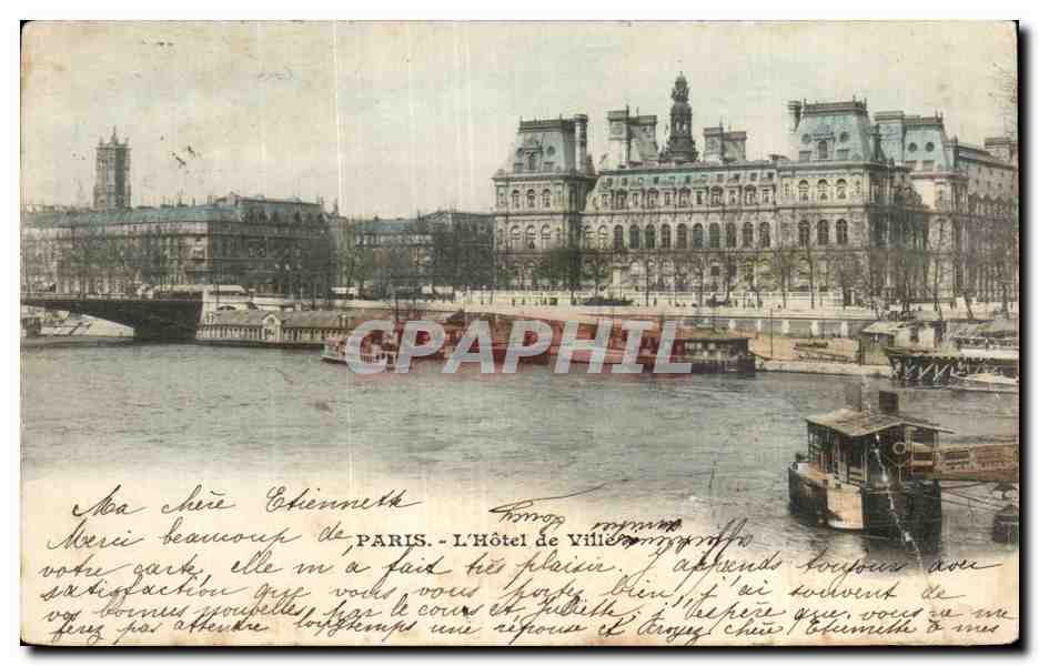 CPA Paris l'Hotel de Ville Peniches