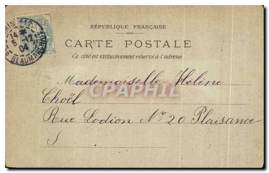 CPA Prise La Madeleine — Rückseite