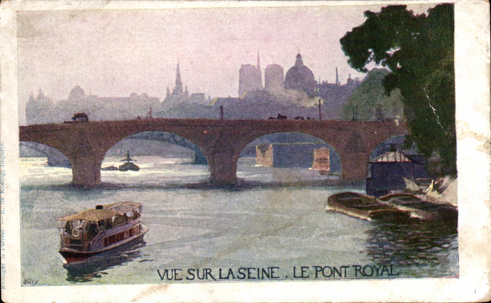CPA Paris Vue Sur La seine Le Pont Royal